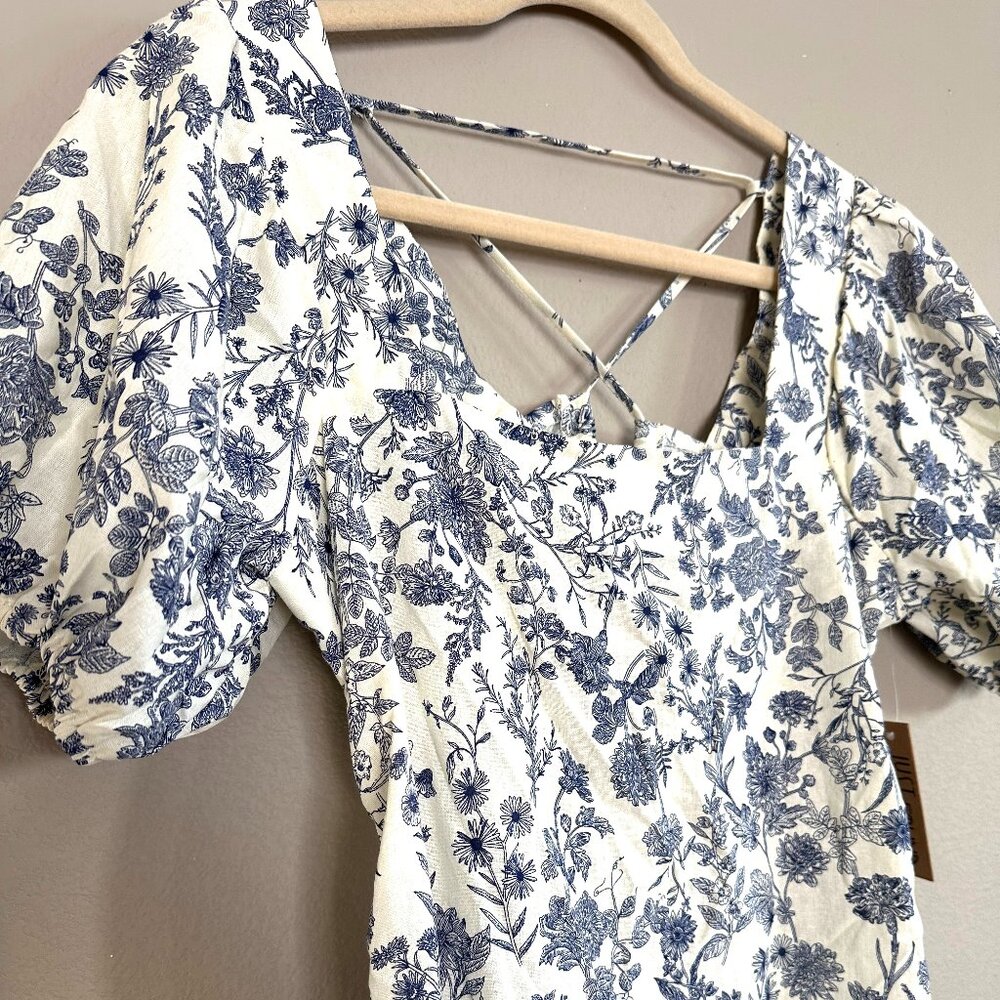 NWT Just Found Open Back Midi Dress Square Neck Fitted Bodice XL
